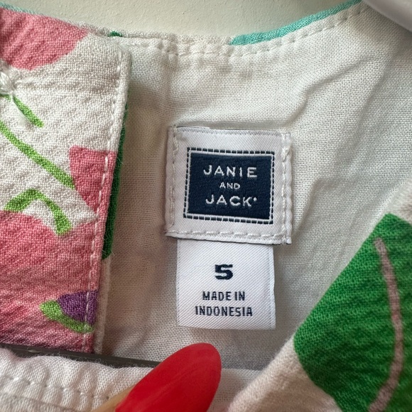 Janie and Jack Girls Floral  Summer Party Dress W/Bow (Size 5) - Picture 4 of 5